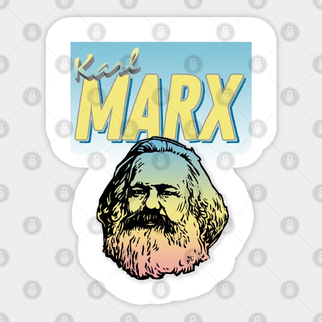 Karl Marx Graphic Design 90s Style Hipster Statement Tee Sticker by DankFutura